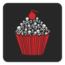 Skull Cupcake Stickers