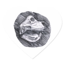Skull drawing imaginary animal sketch heart sticker