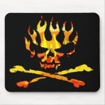 skull flames mousepad