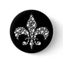 Skull Fleur De Lis Pin