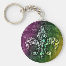 Skull Fleur De Lis Key Chains
