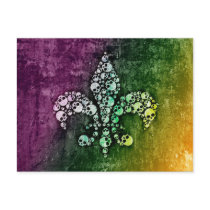 Skull Fleur De Lis Post Cards