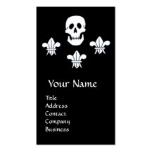 SKULL,FLEUR DE LISE /ANTIQUE PIRATES TREASURE MAPS BUSINESS CARD TEMPLATES