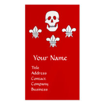 SKULL,FLEUR DE LISE /ANTIQUE PIRATES TREASURE MAPS BUSINESS CARD