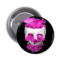 Skull Full of Pink Flowers
