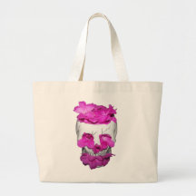 Skull Full of Pink Flowers Bag