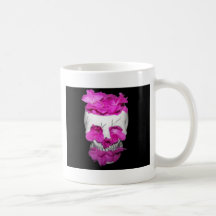 Skull Full of Pink Flowers Coffee Mug