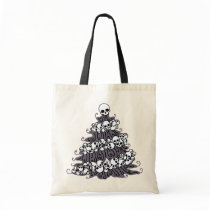 Skull Garland Christmas Tree Canvas Bag