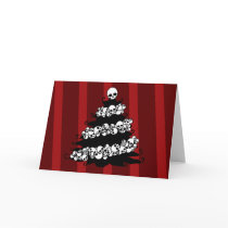 Skull Garland Christmas Tree Greeting Cards