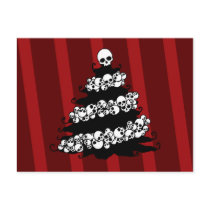 Skull Garland Christmas Tree Postcard