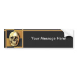 Skull Gold Checks Bumper Sticker bumper stickers