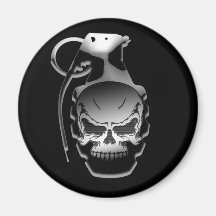 Skull Grenade Fridge Magnet
