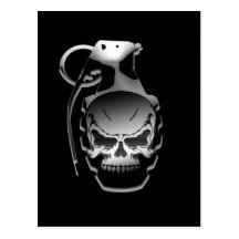 Skull Grenade Post Cards
