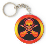 SKULL HEADPHONES AND GUITARS KEY CHAIN