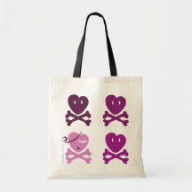 Skull Heart Canvas Bag