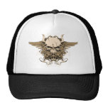 Skull ~ Horned Tattoo Skull Fantasy Art Trucker Hat