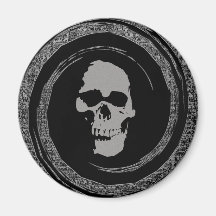 Skull in a Black Void Fridge Magnets