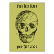 Skull, in Black. Card
