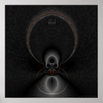 skull in rock print