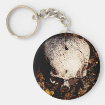 Skull in the Leaves Key Chains
