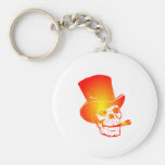 Skull in Top Hat by Chillee Wilson Key Chain