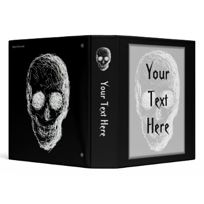 Skull, in White. 3 Ring Binders by PsyborgAli