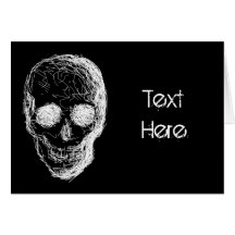 Skull, in White. Greeting Cards