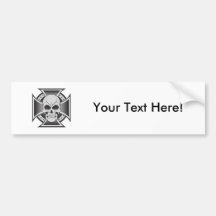 Skull & Iron Cross: Vector Drawing: Bumper Stickers