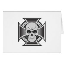 Skull & Iron Cross: Vector Drawing: Cards