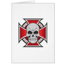 Skull & Iron Cross: Vector Drawing: Greeting Cards