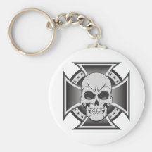 Skull & Iron Cross: Vector Drawing: Keychain