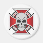 Skull & Iron Cross: Vector Drawing: Magnets