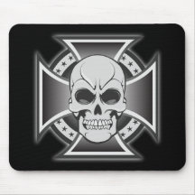 Skull & Iron Cross: Vector Drawing: Mousepad