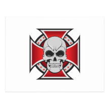 Skull & Iron Cross: Vector Drawing: Postcards
