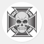 Skull & Iron Cross: Vector Drawing: Sticker