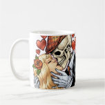 Skull Kiss with Hearts and Roses by Al Rio Mugs