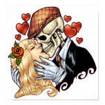 Skull Kiss with Hearts and Roses by Al Rio posters