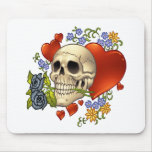 Skull Love - Skulls, Roses and Hearts by Al Rio mousepads