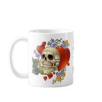 Skull Love - Skulls, Roses and Hearts by Al Rio Coffee Mugs