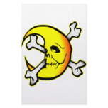 Skull Moon w/ Crossbones Stationery Design