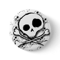 Skull N Bones with backdrop Pinback Buttons