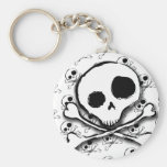 Skull N Bones with backdrop Keychains