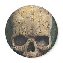 Skull of a witch fridge magnet
