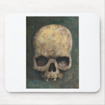 Skull of a witch mouse pad