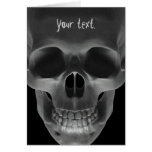 Skull on black greeting cards