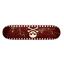 Skull On Film Custom Skate Board