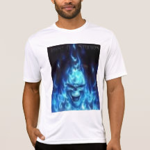 skull on fire tee shirt