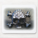 SKULL ON LEATHER BACKGROUND matte print Mouse Pad