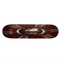 Skull on Red Background Skateboard