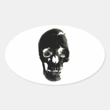 Skull Oval Sticker